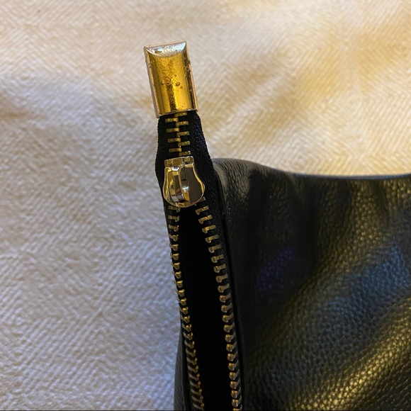 Large Pebbled Leather Zipper Clutch - Picture 5 of 7